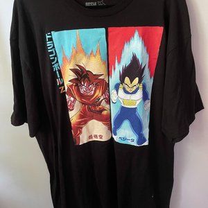 DBZ Dragon Ball Z T-Shirt XL Black Goku Vegeta 90s Retro VTG Fade Anime Tee